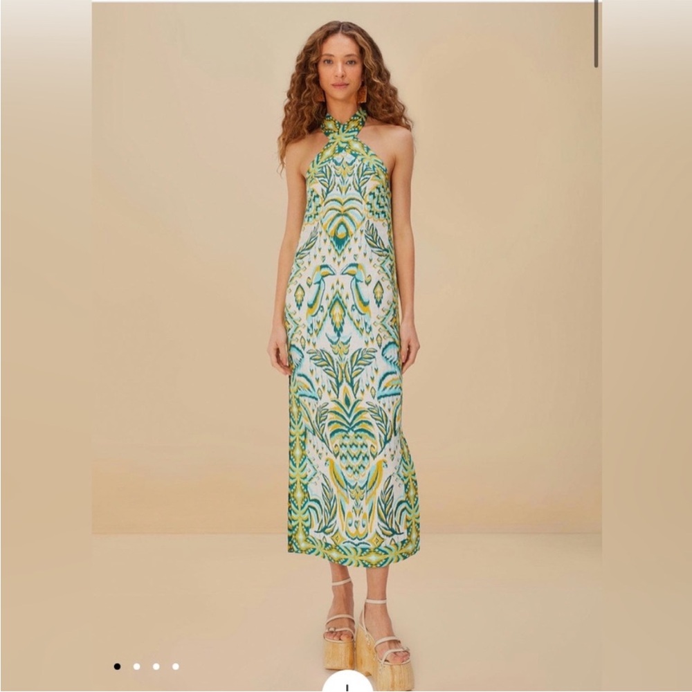 NWT Farm Rio Tropical Tapestry Halter Dress